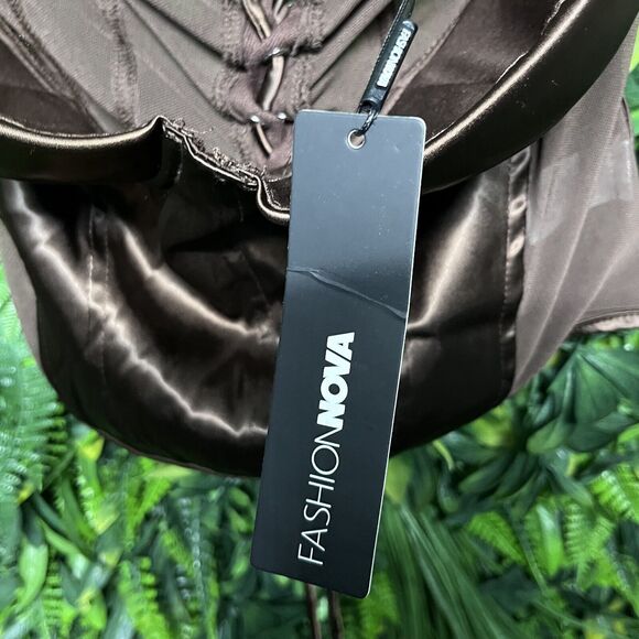 FASHION‎ NOVA Top Women Large Brown Corset Bustier Burlesque Steam Punk 2311 - Picture 5 of 8